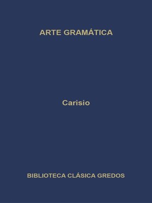 cover image of Arte gramática. Libro I